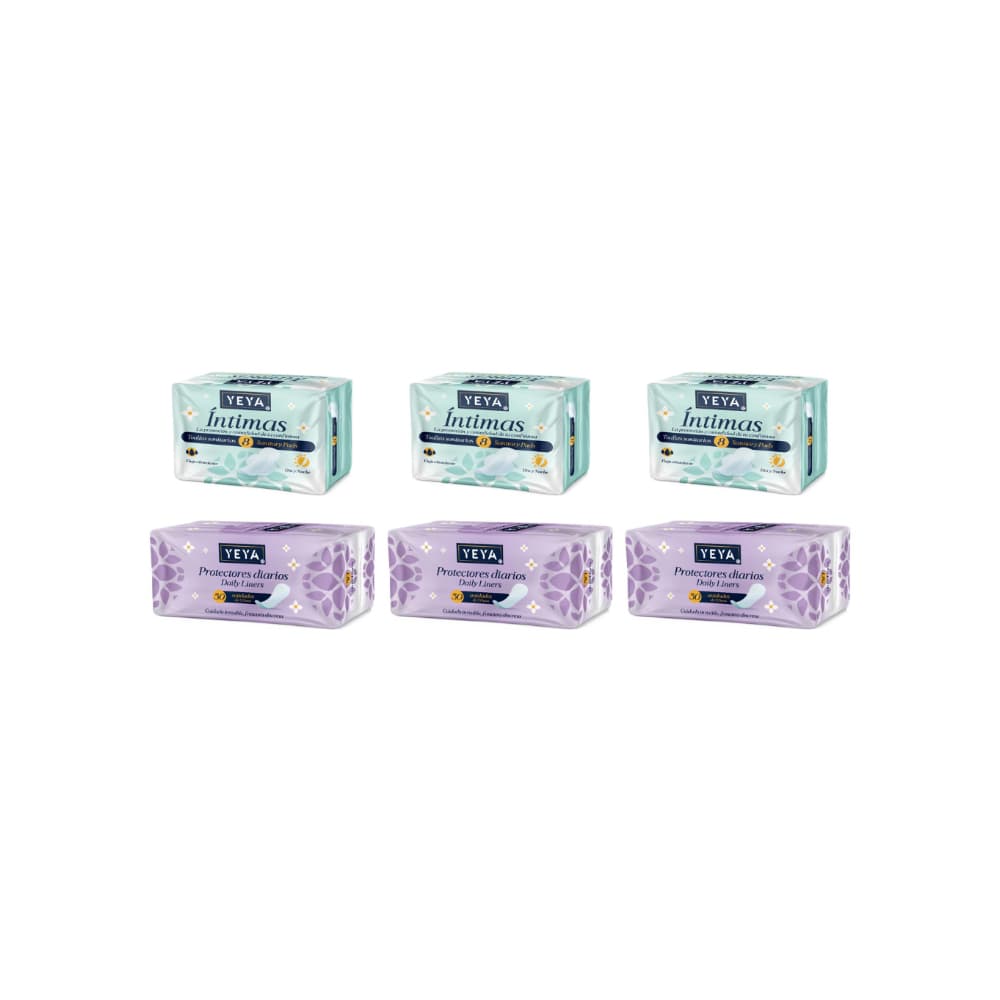 Íntimas YEYA (3 x 8 U) + Protectores diarios YEYA (3 x 50 U) - Miniatura 1