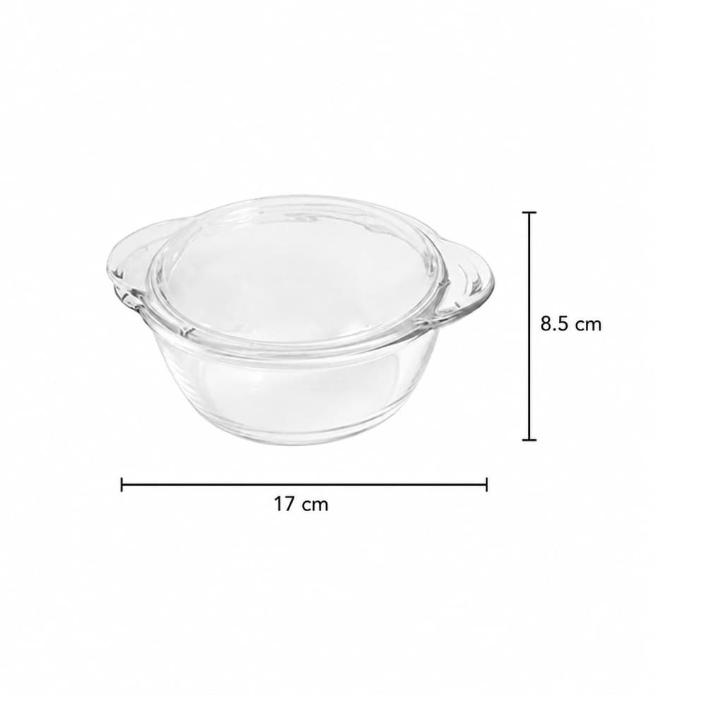 Fuente de cristal redonda con tapa 1.3 L Sempre - Miniatura 2