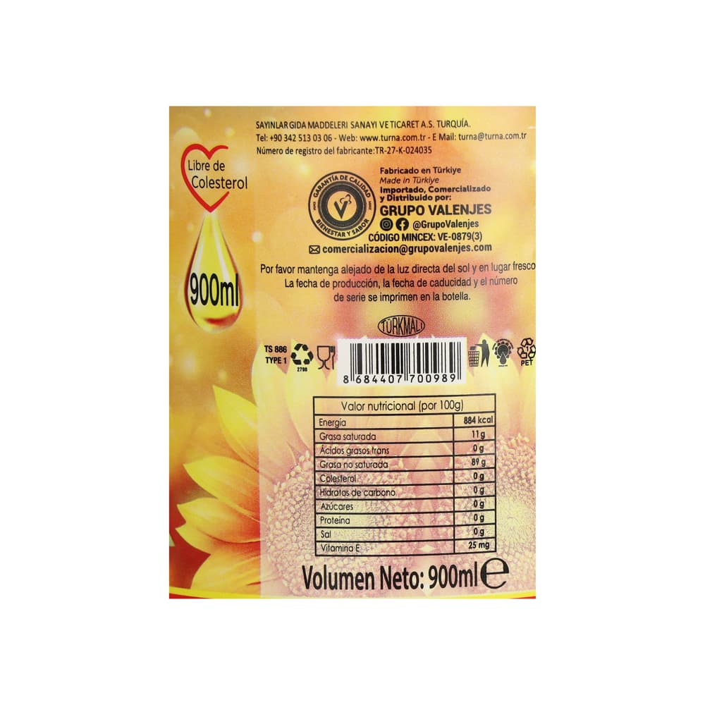 Aceite de girasol Cocinero (900 ml) - Miniatura 3