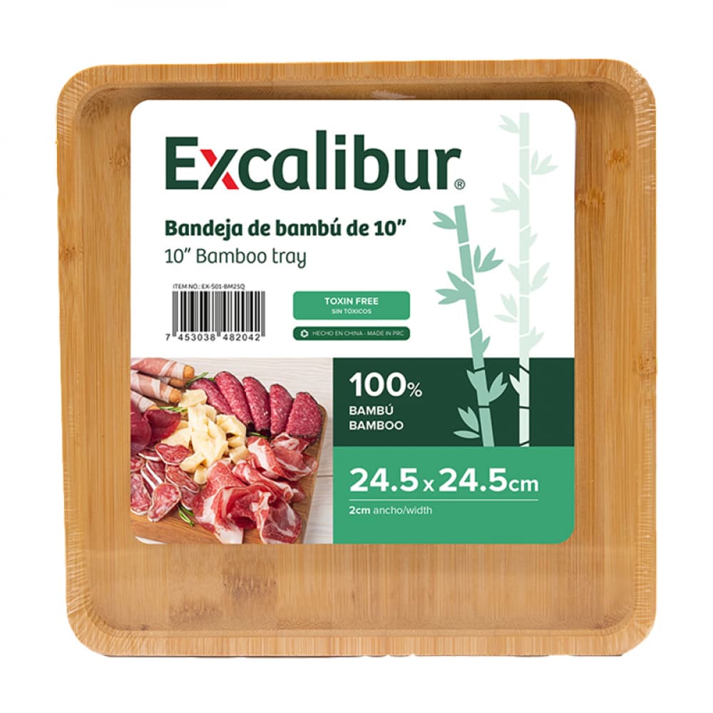 Bandeja de bambú para servir alimentos 10” Excalibur - Miniatura 2