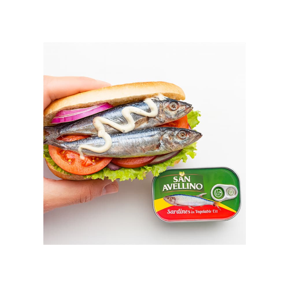 Sardinas en aceite vegetal San Avellino (125 g / 4.40 oz) - Miniatura 4