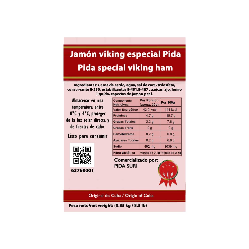Jamón viking especial Pida (3.85 kg / 8.5 lb) - Miniatura 3