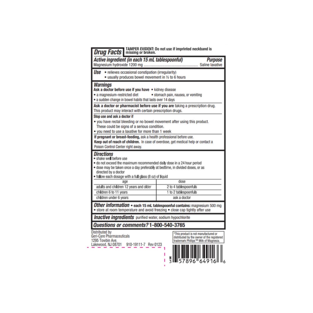 Leche de Magnesia Gericare (473 ml / 16 fl oz) - Miniatura 2