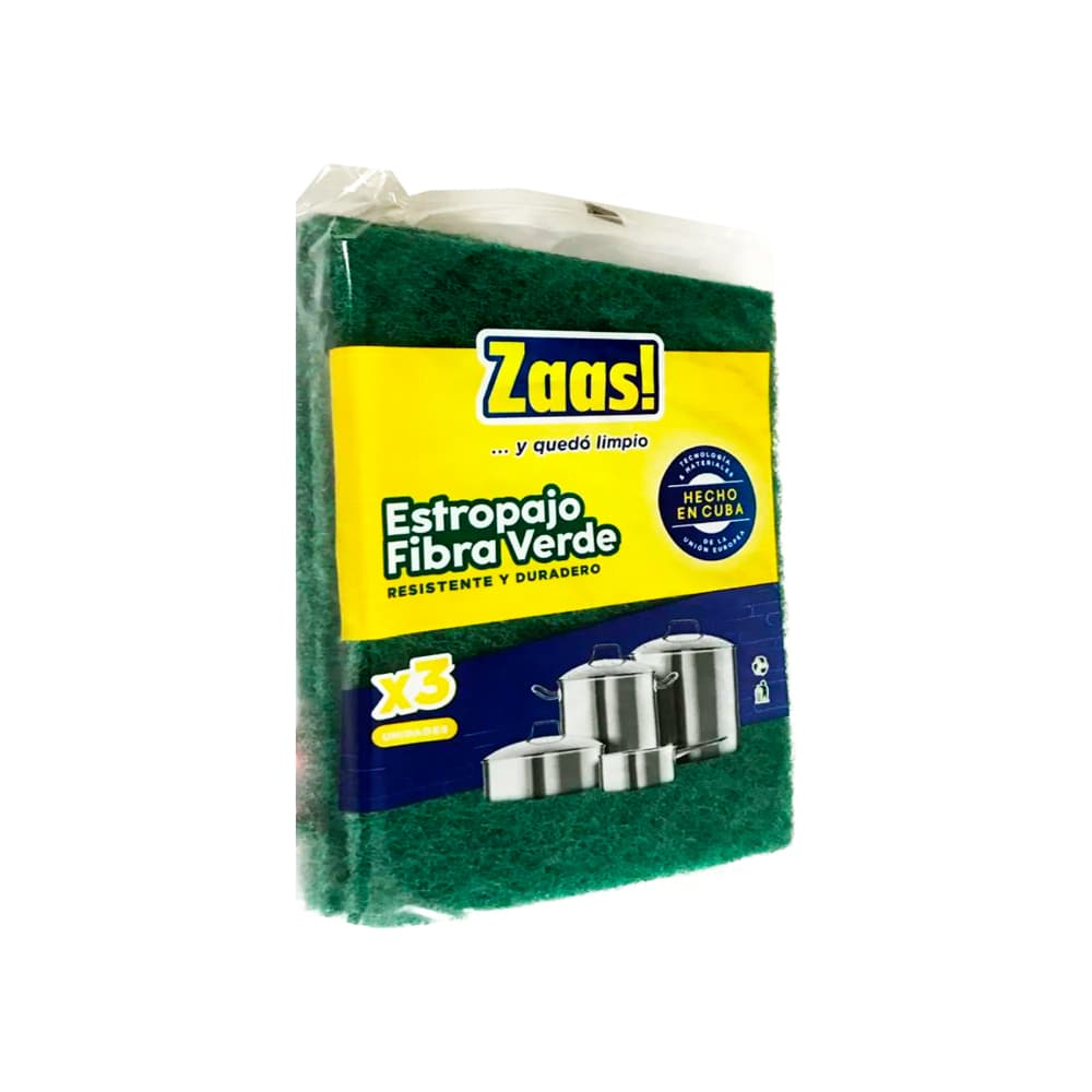 Estropajos fibra verde Zaas! (3 U) - Miniatura 4