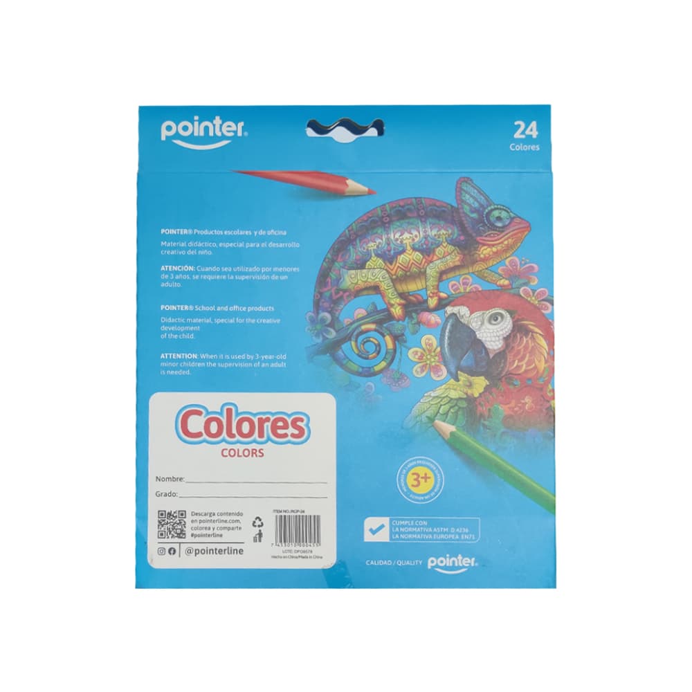 Caja de lápices de 24 colores de madera Pointer - Miniatura 4