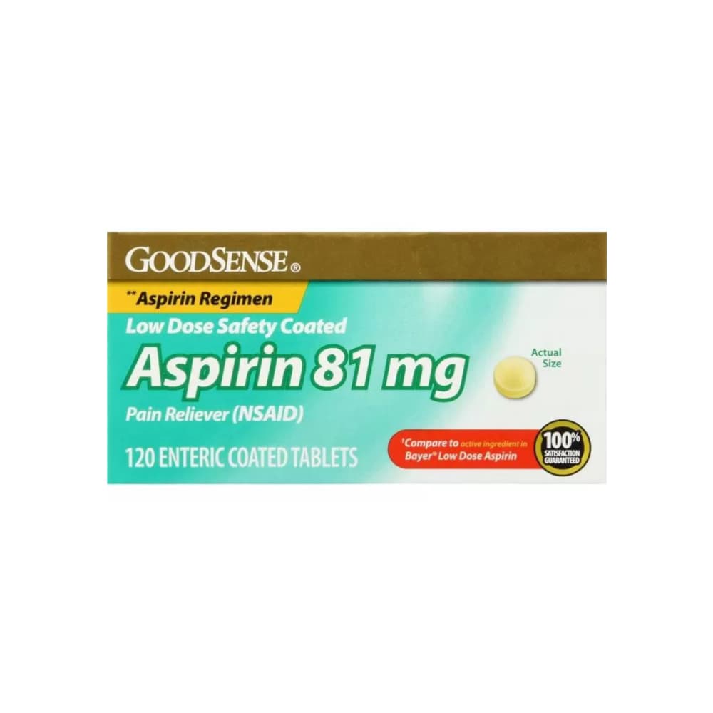 Aspirina. Ácido acetilsalicílico 81 mg GoodSense (120 tabletas) - Miniatura 3