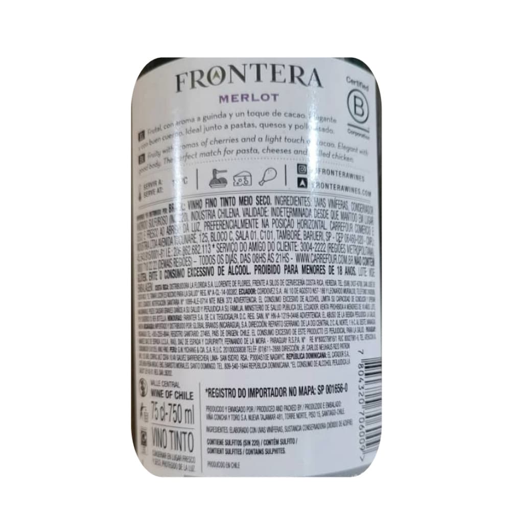 Vino tinto Frontera Merlot (750 ml) - Miniatura 2