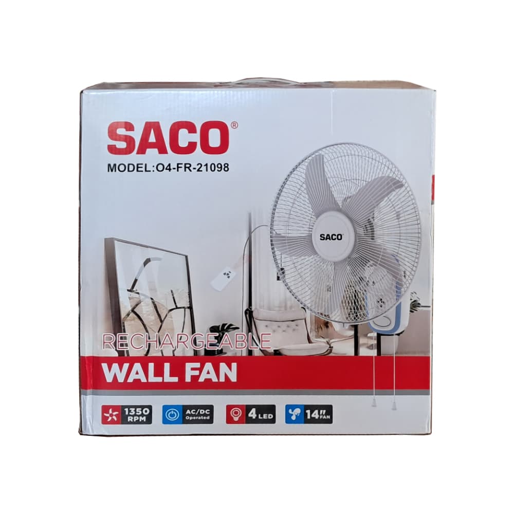 Ventilador recargable de pared de 14" Saco O4-FR-21098 - Miniatura 2