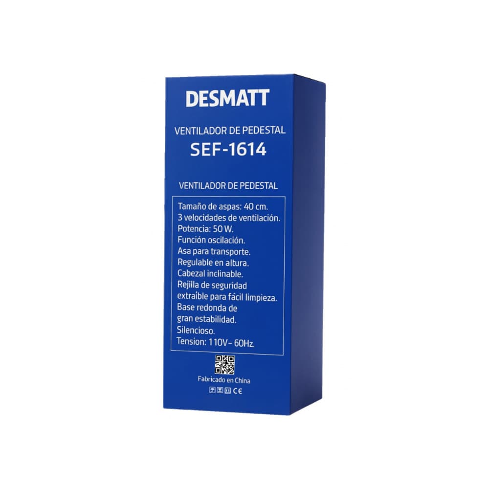 Ventilador de pedestal color blanco Desmatt SEF-1614 - Miniatura 4