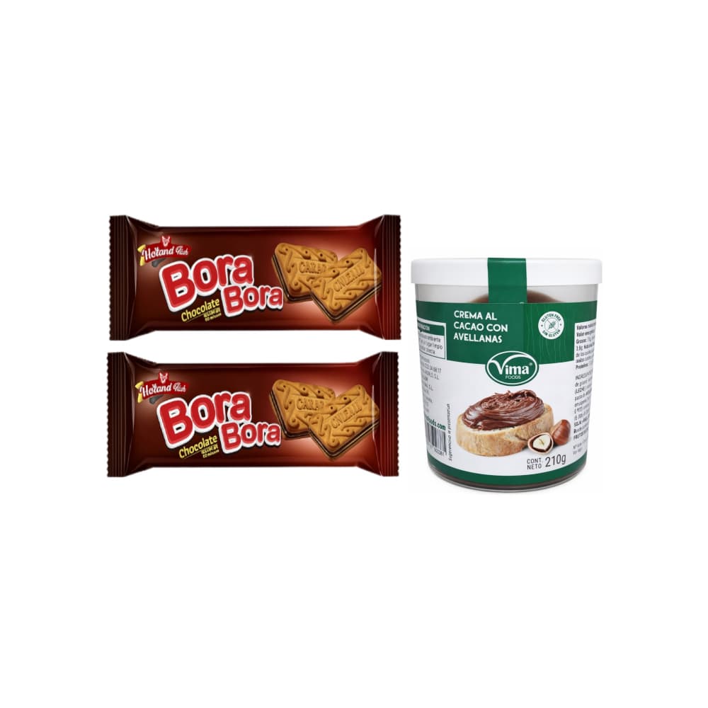Crema de cacao con avellanas Vima Foods (210 g / 7.41 oz) + Galletas de crema con sabor a chocolate Holland Park Bora Bora (2 x 78 g / 2.75 oz) - Miniatura 1