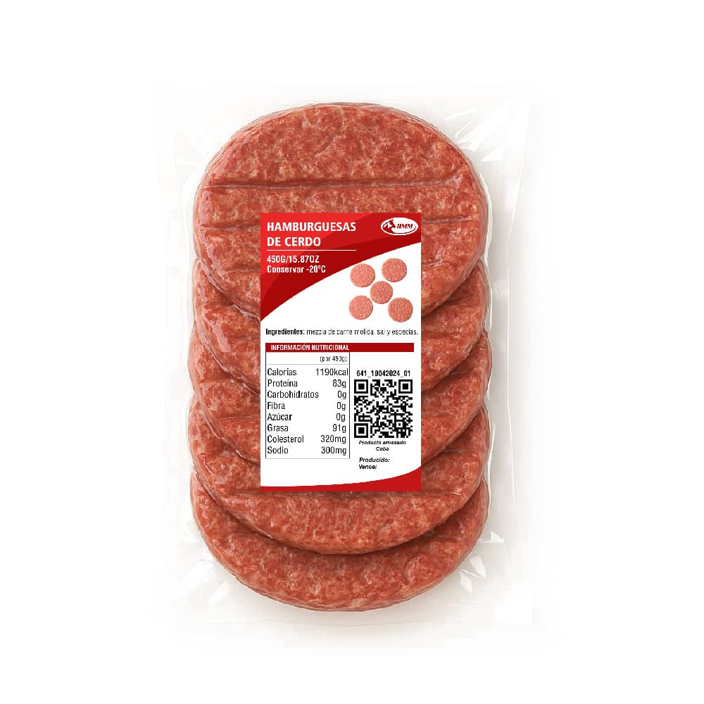 Hamburguesas de cerdo Jimm (450 g / 15.87 oz) - Imagen 1