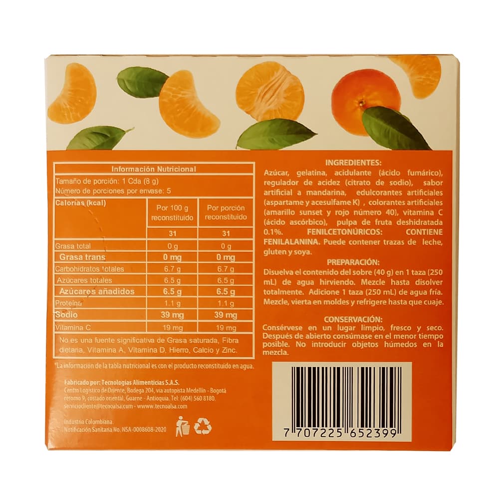 Gelatina sabor a mandarina Boom (40 g / 1.4 oz) - Miniatura 3
