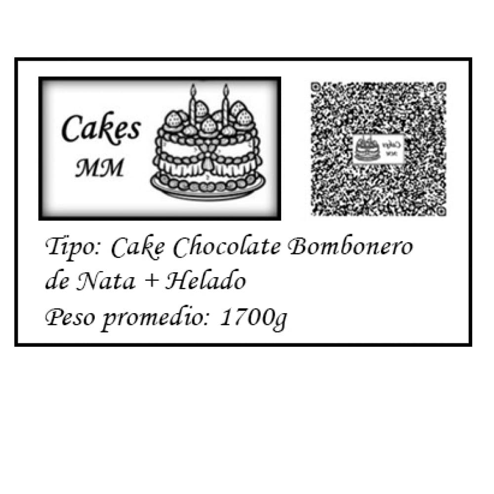 Cake chocolate bombonero de nata (12 comensales) y helado de crema Cakes MM - Miniatura 3