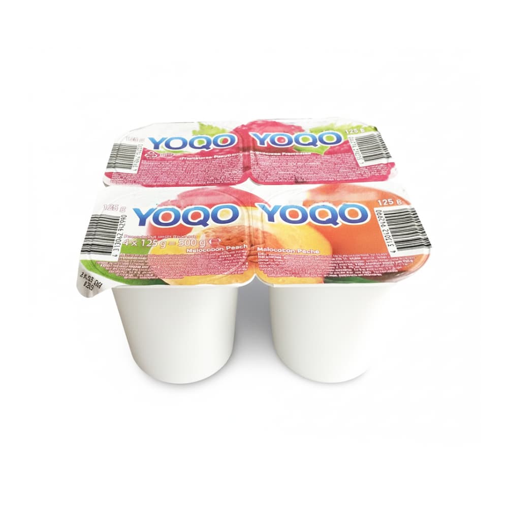 Yogurt sabor frambuesa y melocotón Yoqo (4 x 125 g / 4.41 oz) - Miniatura 2