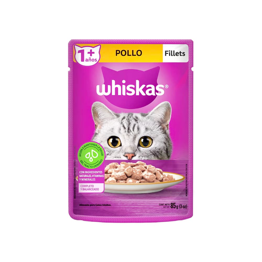 Alimento para gato adulto de más de un año filetes de pollo Whiskas (85 g / 2.99 oz) - Miniatura 3
