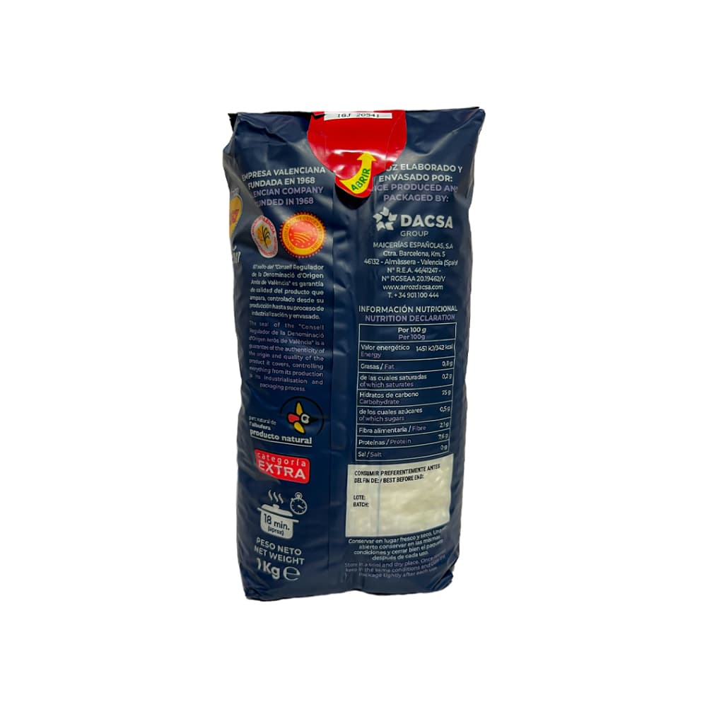 Arroz redondo extra Dacsa (1 kg / 2.20 lb) - Miniatura 4