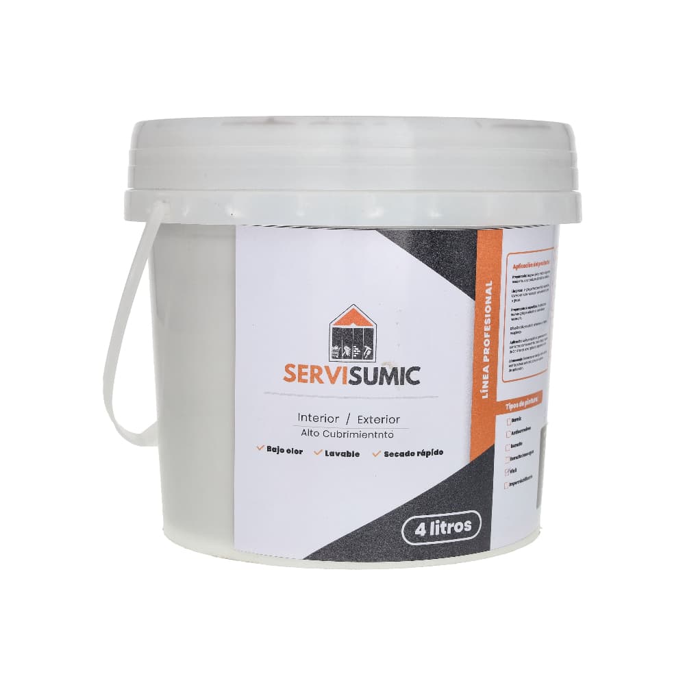 Pintura de vinil color gris SERVISUMIC (4 L) - Miniatura 1