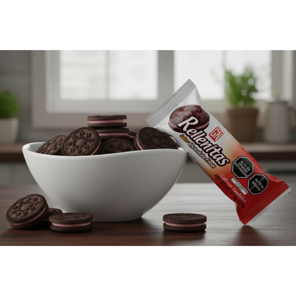Galletas Rellenitas sabor chocolate-fresa GN (36 g / 1.27 oz) - Miniatura 3