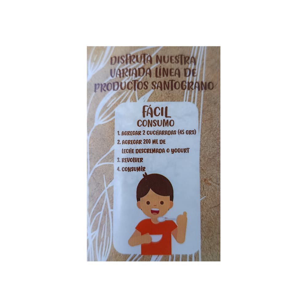 Avena en hojuelas sabor Chocolate Santograno (500 g / 1.1 lb) - Miniatura 4