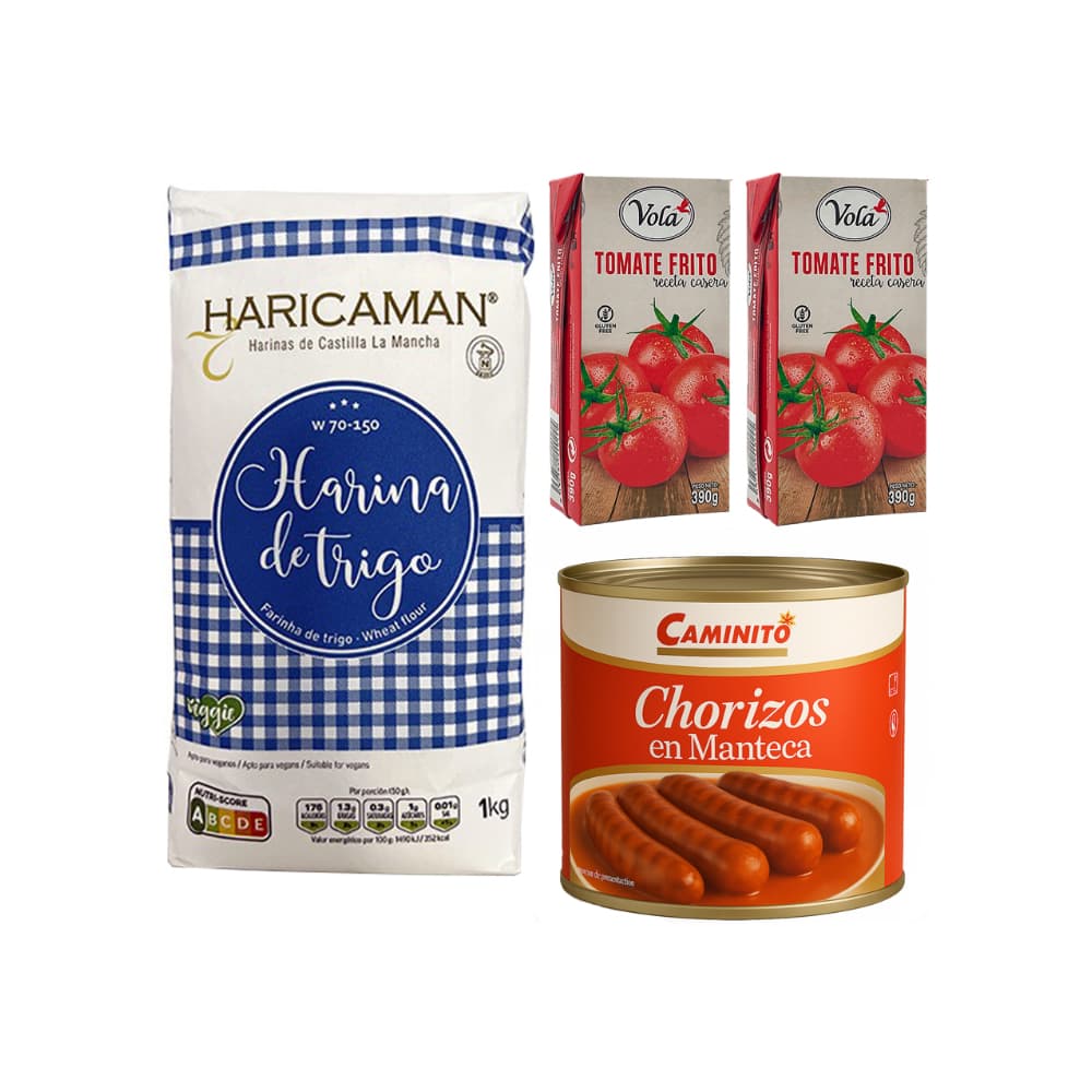 Tomate frito +  harina de trigo + chorizos en manteca - Imagen 1