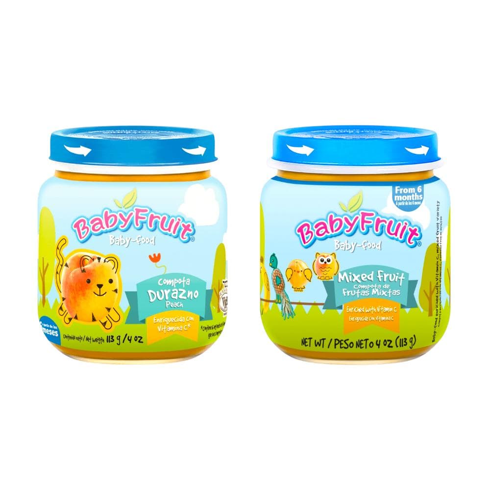 Compotas de frutas mixtas y durazno Baby Fruit (48 x 113 g / 4 oz) - Miniatura 2