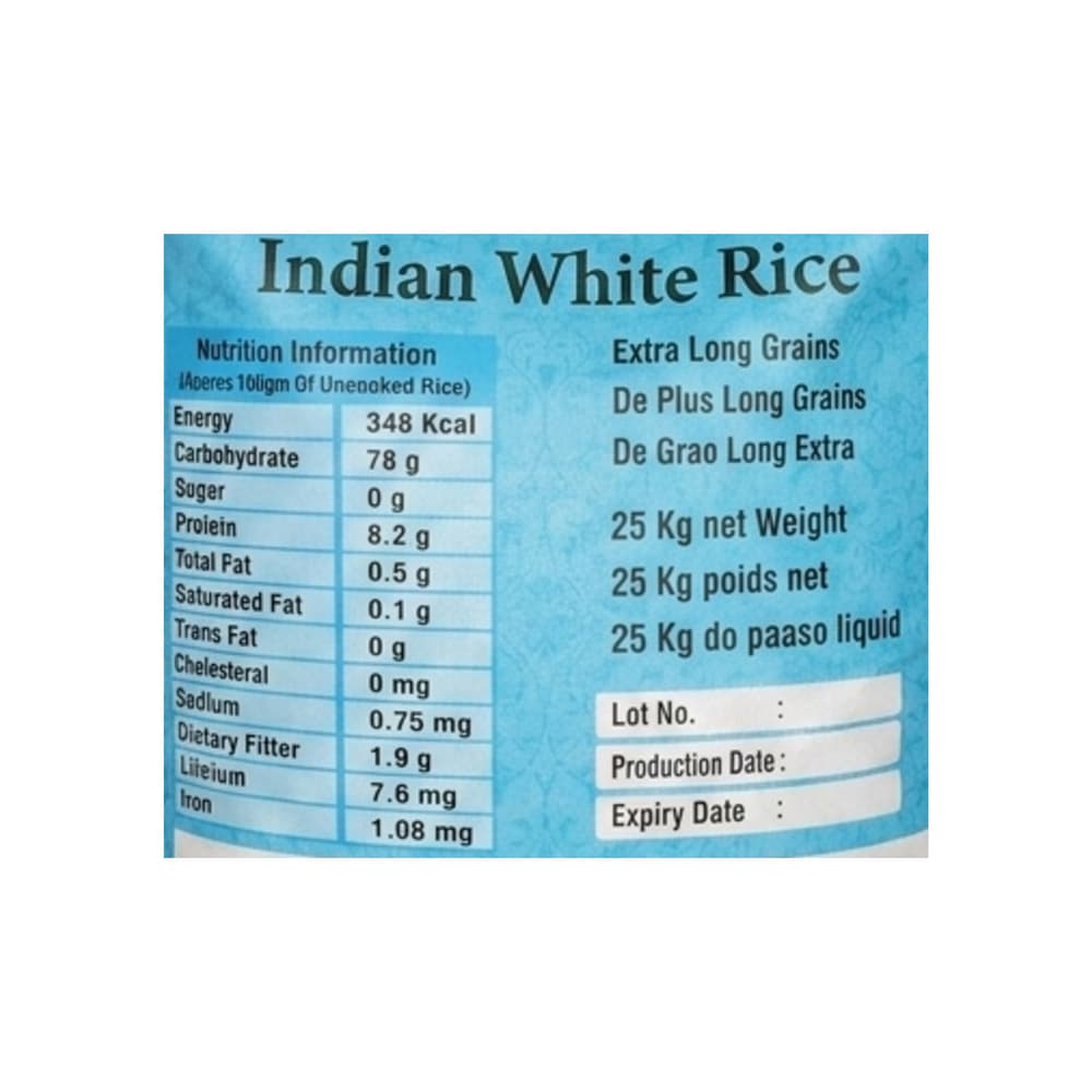 Arroz blanco de grano largo indio Radhika (25 kg / 55.11 lb) - Miniatura 3