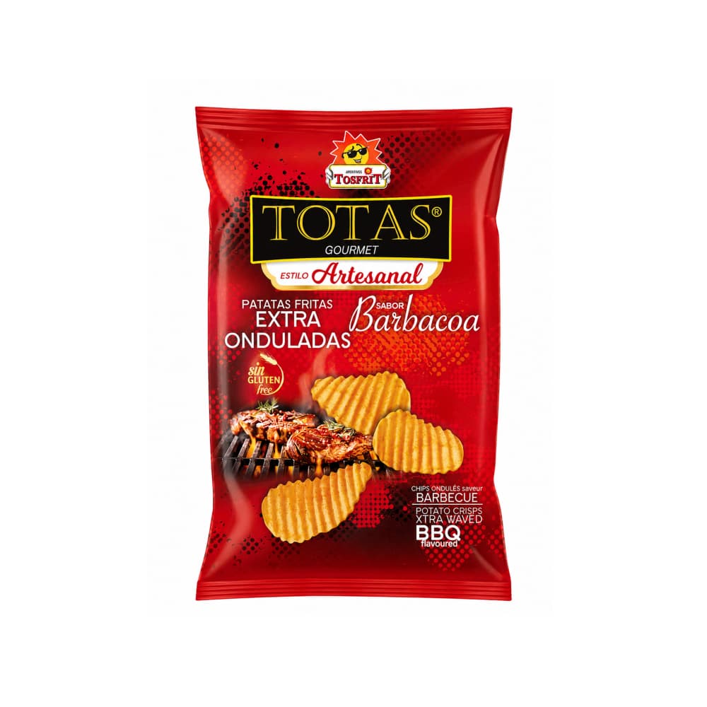 Patatas fritas extra onduladas sabor barbacoa Totas Gourmet (130 g / 4.58 oz) - Miniatura 1