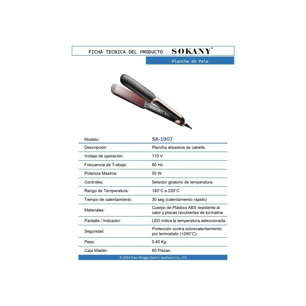 Secador y plancha de pelo Sokany - Miniatura 2