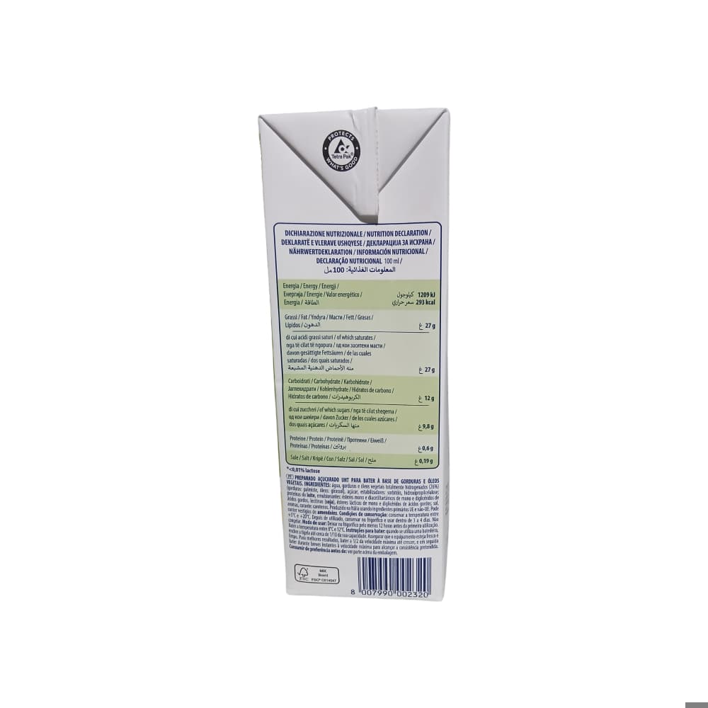 Preparado azucarado UHT para montar a base de grasas y aceites vegetales Holé Professional (1 L) - Miniatura 2