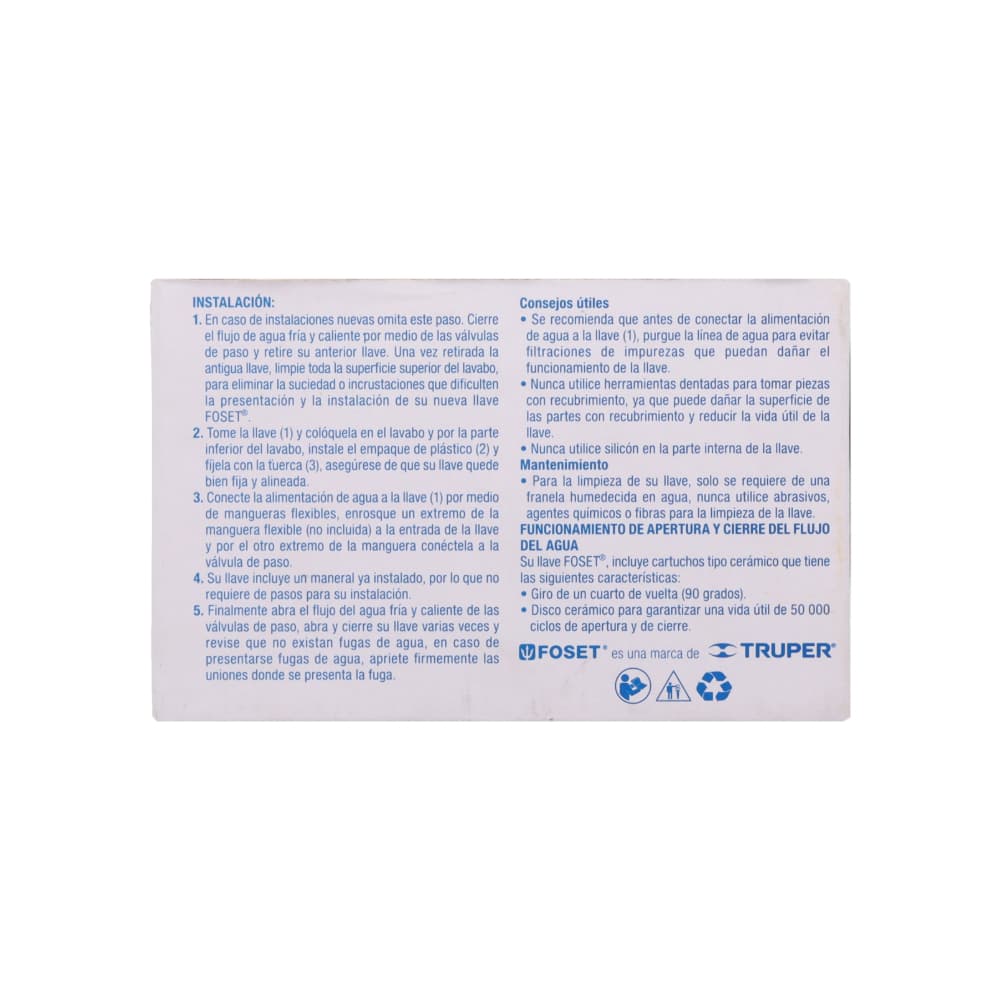 Llave individual para lavamanos Foset MP-142 - Miniatura 5