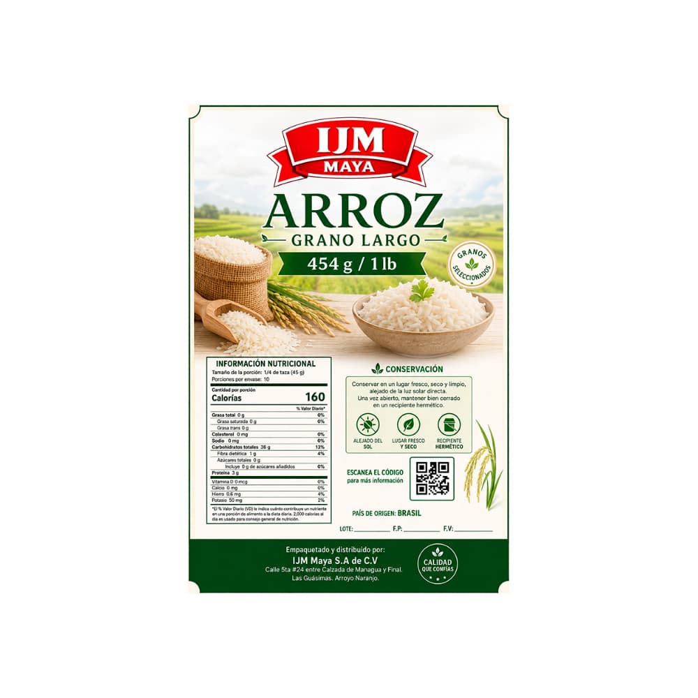 Arroz grano largo IJM Maya (454 g / 1 lb) - Miniatura 2