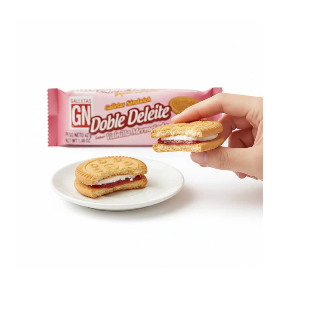 Galletas sabor vainilla con mermelada de fresa y crema sabor vainilla Doble Deleite GN (42 g / 1.48 oz) - Miniatura 5