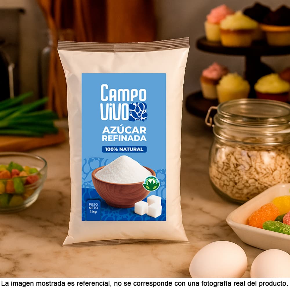 Azúcar blanca refinada Campo Vivo (4 x 1 kg / 2.2 lb) - Miniatura 5