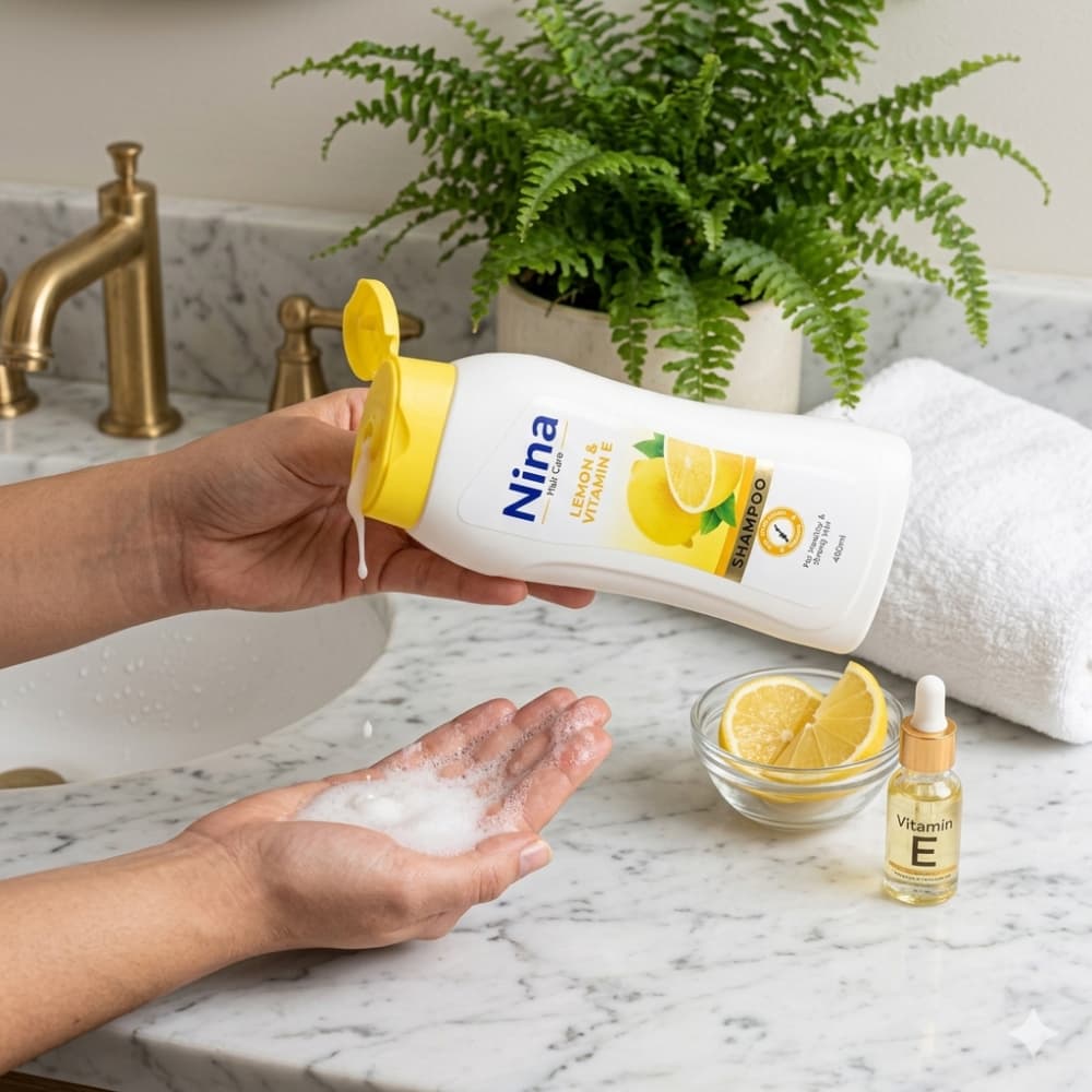 Champú de limón y vitamina E Nina (400 ml) - Miniatura 4