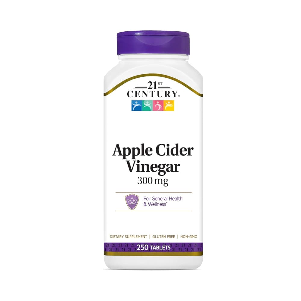 Suplemento dietético con vinagre de manzana 300 mg 21st Century (250 tabletas) - Imagen 1