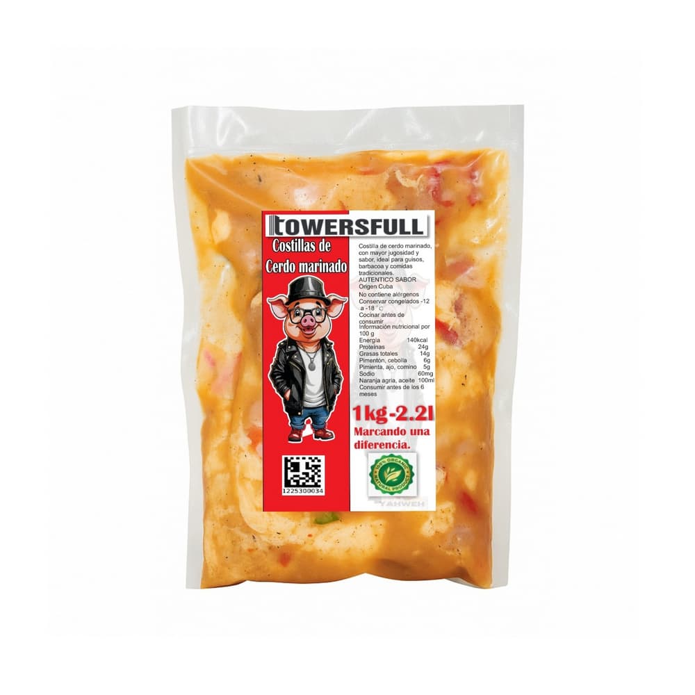 Costillas de cerdo marinada Towersfull (1 kg / 2.2 lb) - Imagen 1