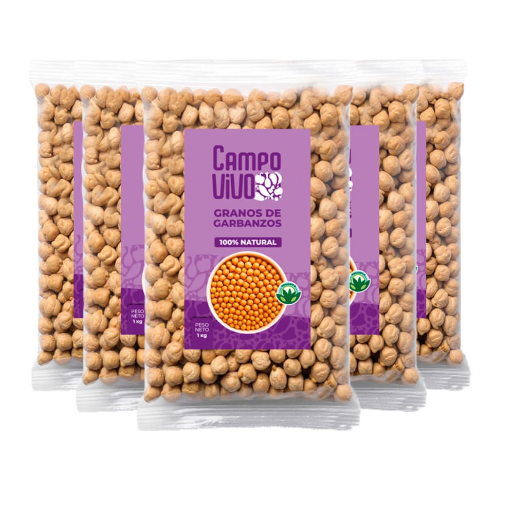 Garbanzos Campo Vivo (5 x 1 kg / 2.2 lb) - Imagen 1