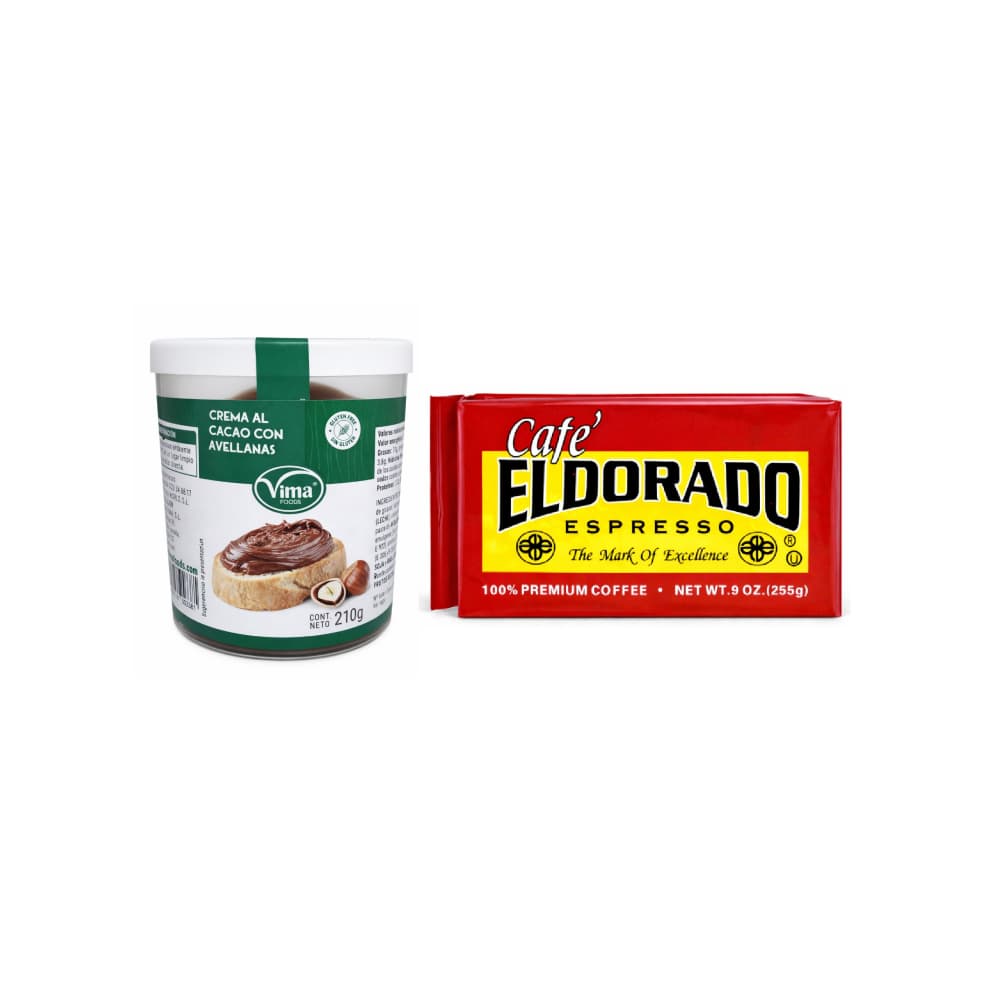 Café espresso El Dorado (255 g / 9 oz) + Crema de cacao con avellanas Vima Foods (210 g / 7.41 oz) - Miniatura 1
