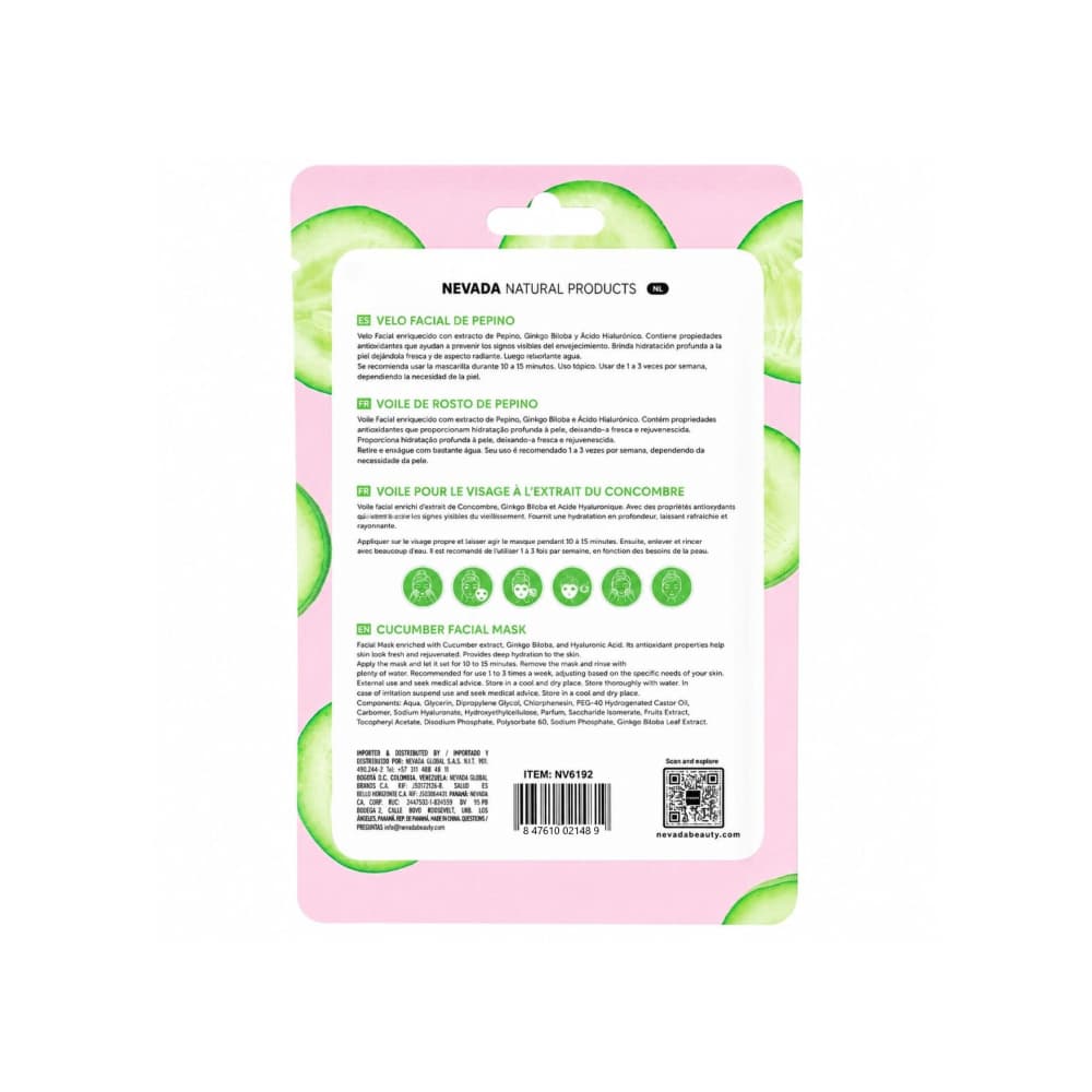 Mascarilla facial hidratante refrescante de pepino Nevada (30 g / 1.05 oz) - Miniatura 2