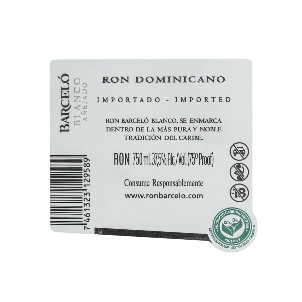 Ron Dominicano blanco añejo Barceló (750 ml) - Miniatura 3