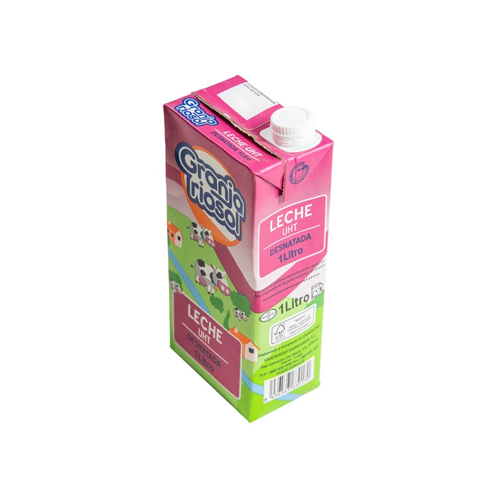 Leche UHT desnatada Granja Riosol (1 L) - Miniatura 3