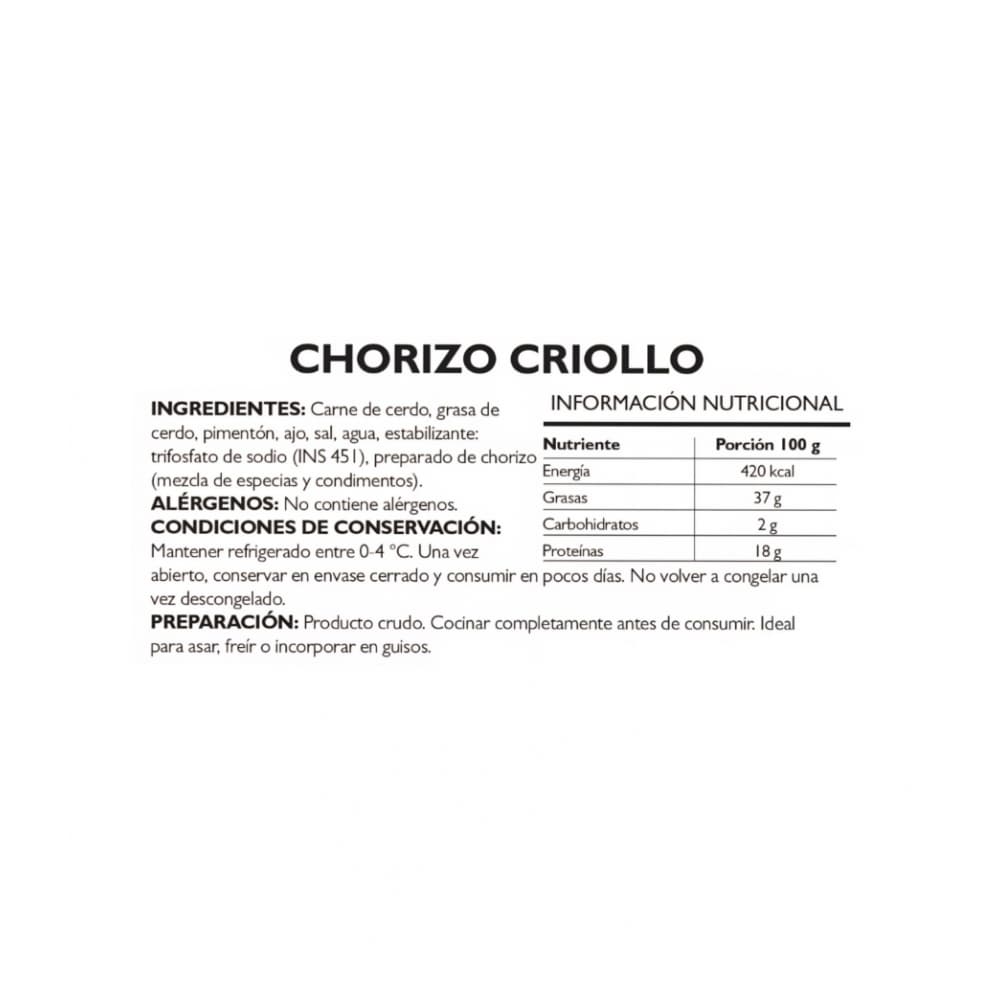Chorizo criollo Pruébalo (340 g / 11.99 oz) - Miniatura 3