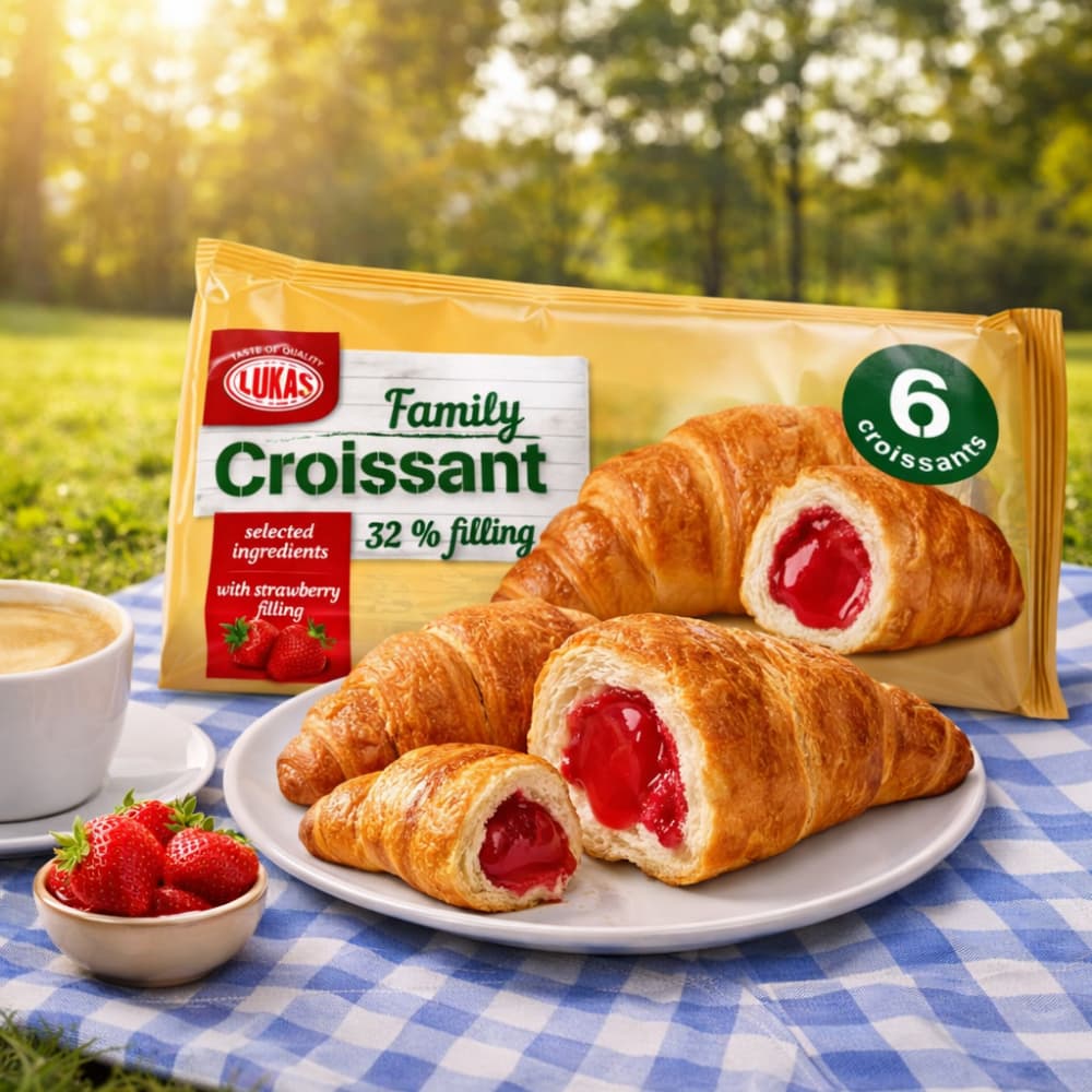 Croissant familiar con relleno de crema de fresa LUKAS (270 g / 9.5 oz) - Miniatura 5