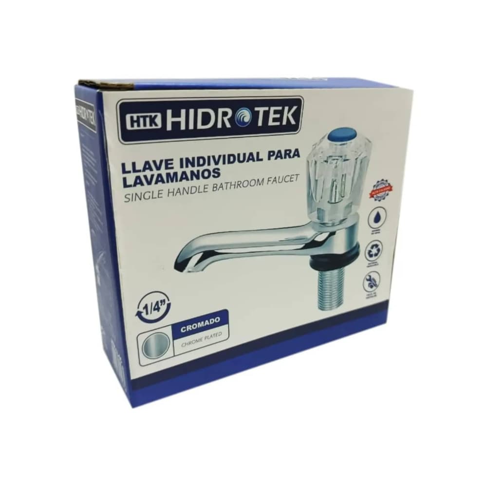Llave cromada individual para lavamanos 1/4" Hidrotek HTK-LL-6C - Miniatura 2