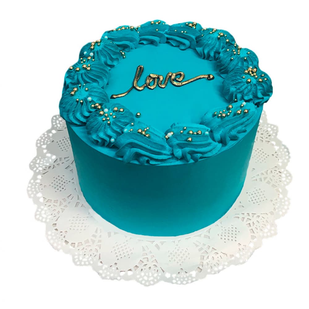 Cake de chocolate plus con nata azul turquesa + Cerveza Unlaguer - Miniatura 4