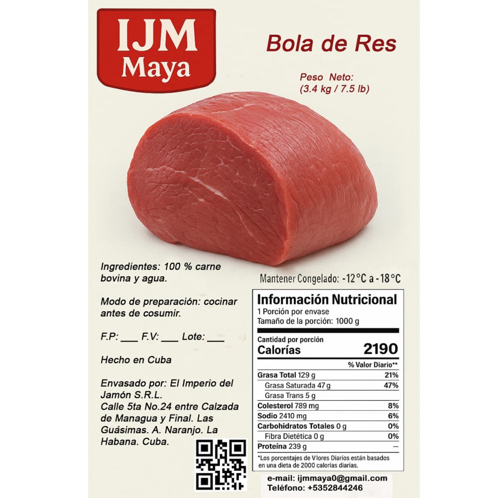 Bola de res IJM Maya (3.40 kg / 7.5 lb) - Miniatura 3