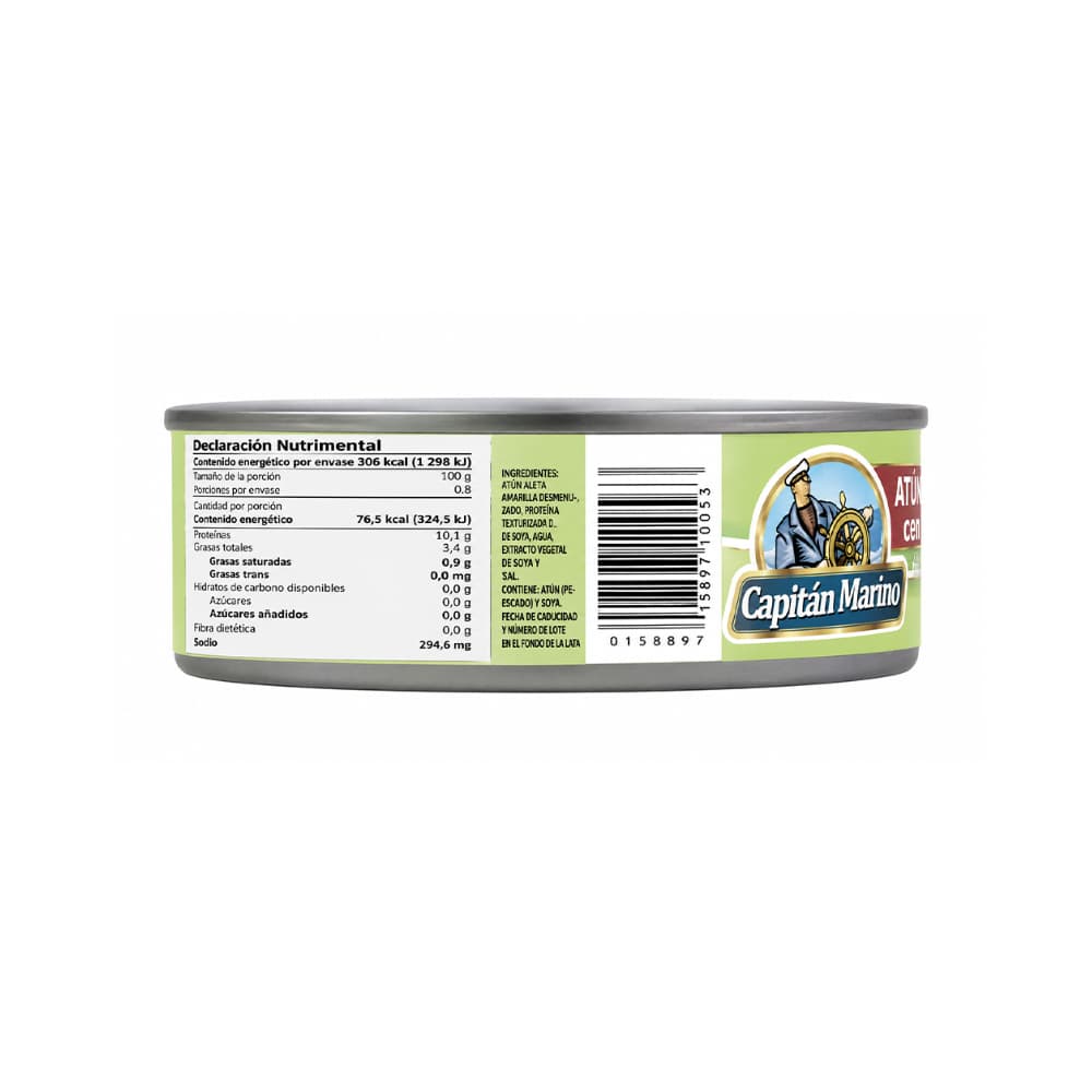 Atún desmenuzado con 20% de soya en agua con aceite Capitán Marino (120 g / 4.2 oz) - Miniatura 2