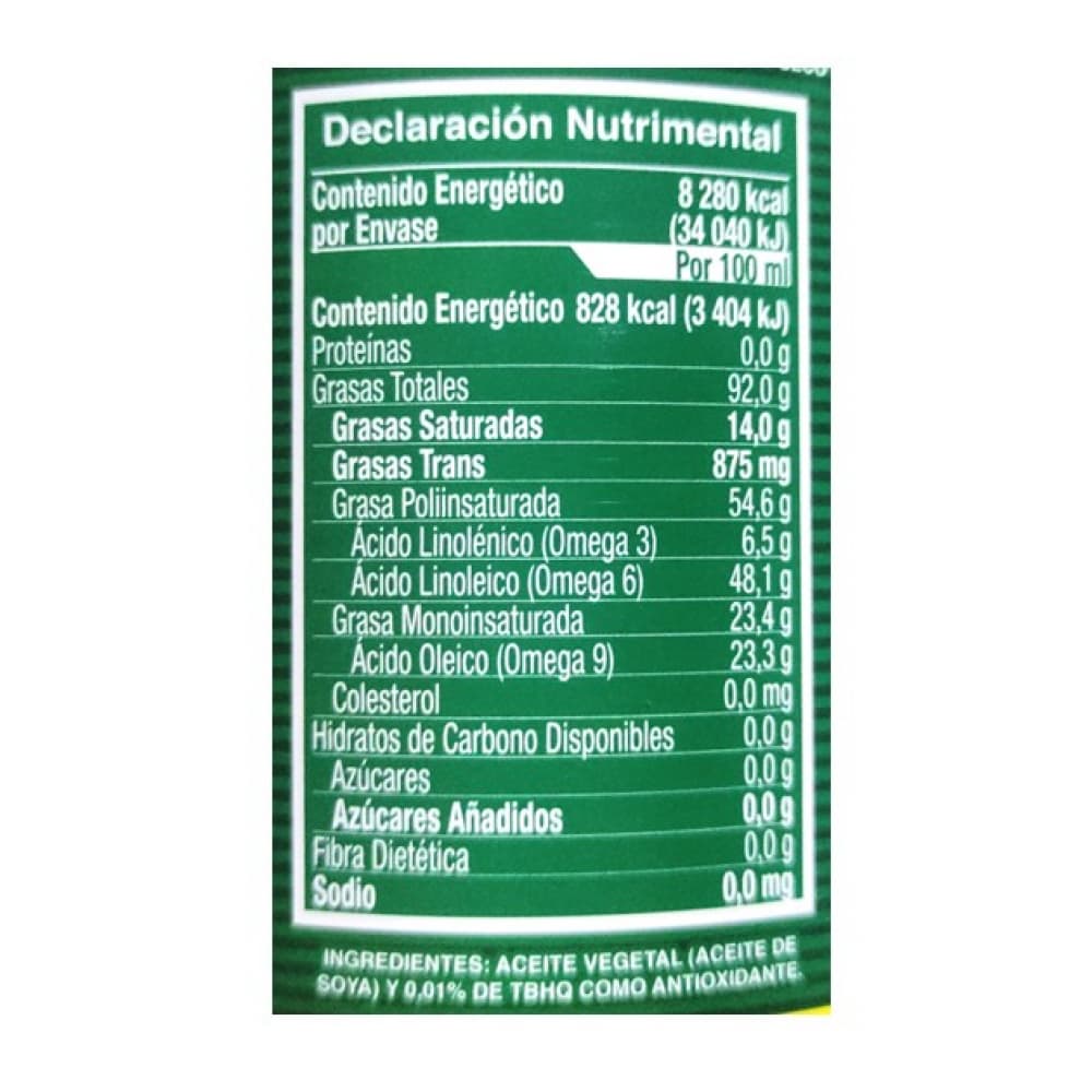 Aceite puro de soya Hysa (3 x 1 L) - Miniatura 4