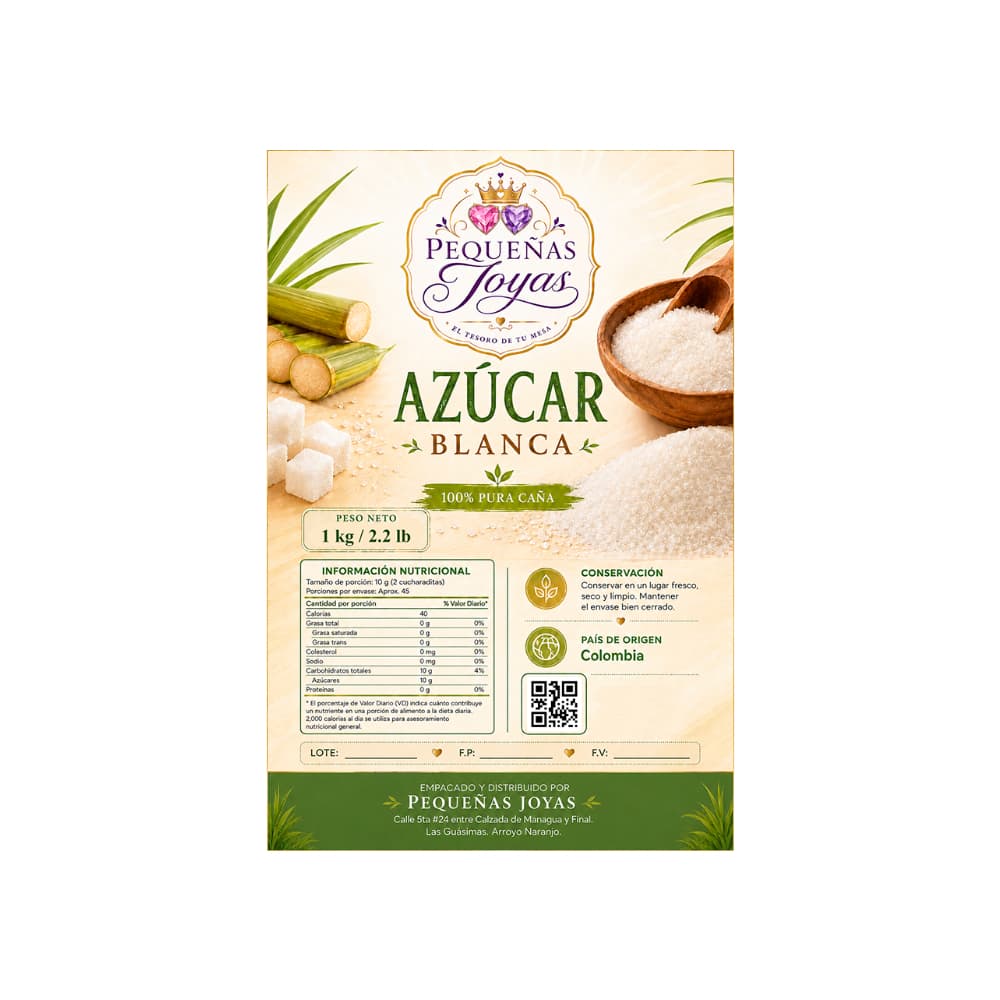 Azúcar blanca Pequeñas Joyas (1 kg / 2.2 lb) - Miniatura 2