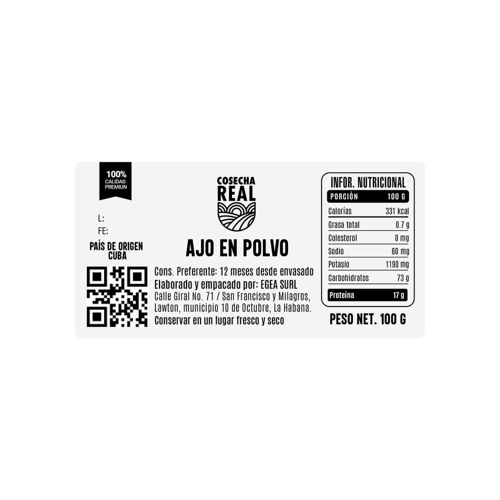 Ajo en polvo Cosecha Real (100 g / 3.52 oz) - Miniatura 3
